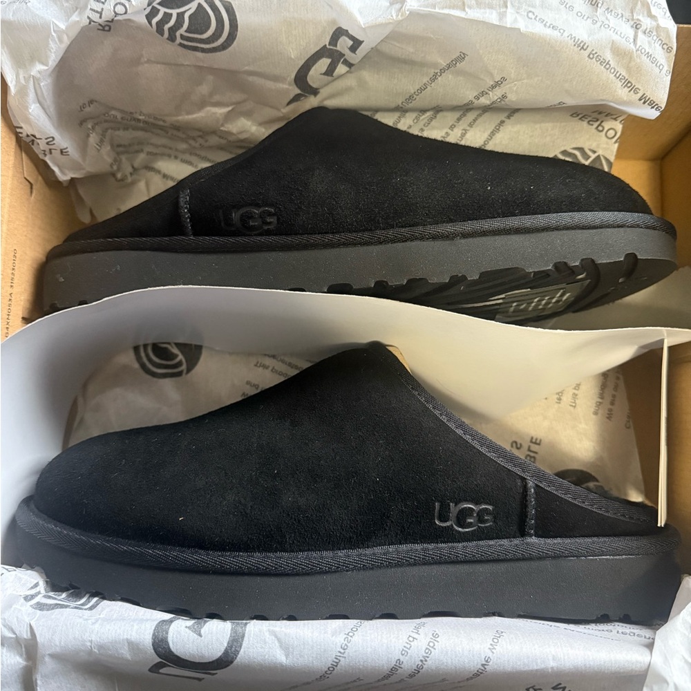 UGG Men's Black Suede Slippers